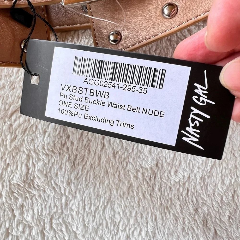 NASTY GAL NUDE STUD WIDE WAIST BELT ONE SIZE NWT